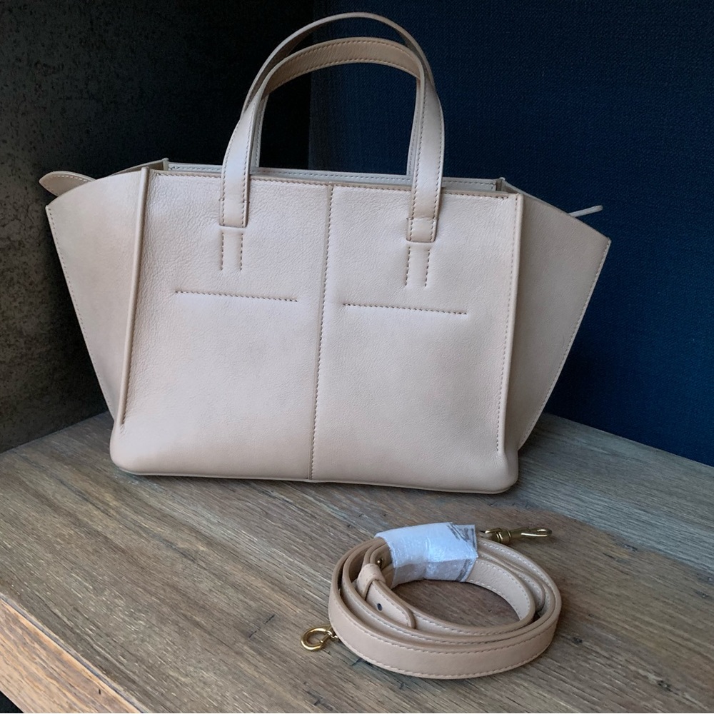 Mansur Gavriel Mini Zip Multitude Tote beige